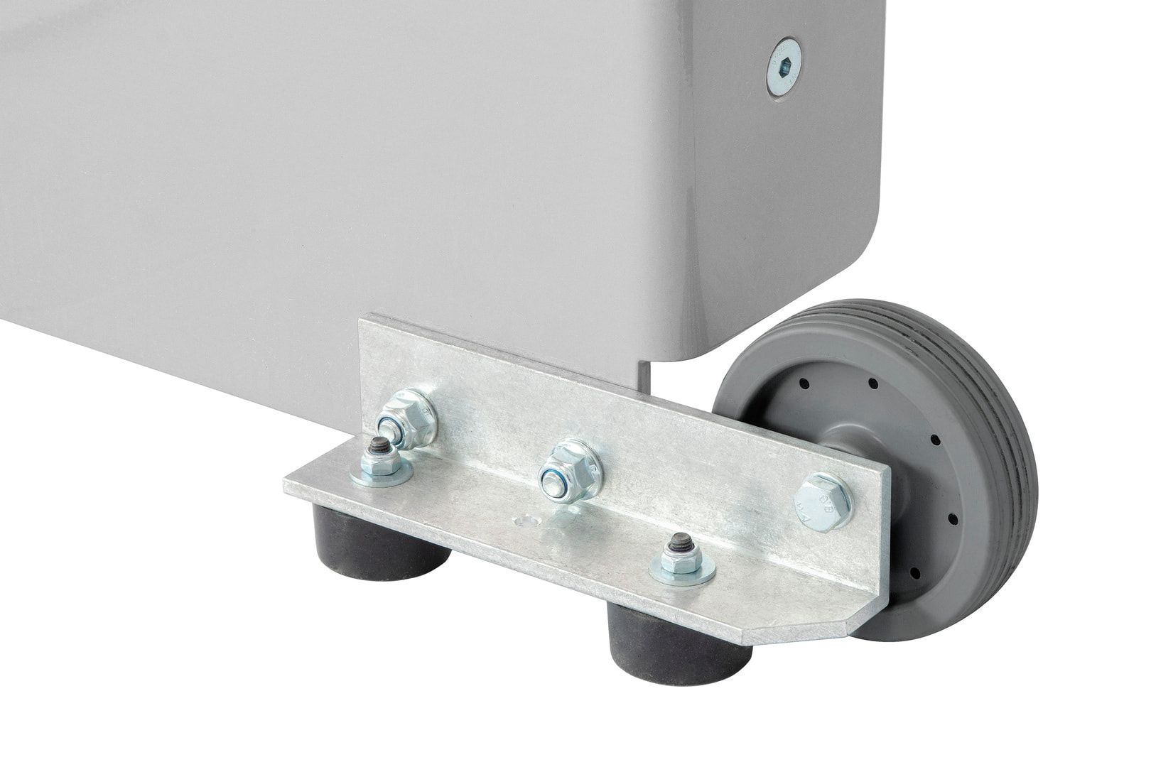 Aluminium Industrietreppe, 2 Stufen, Breite 1.000 mm, bis 150 kg Traglast, große Plattform, erweiterbar, rutschsicher, ortsfeste Montage möglich
