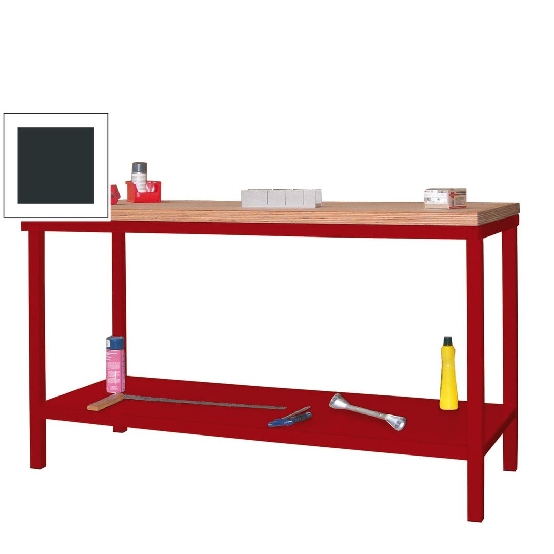Werkbank mit Ablageboden - 900 x 1.500 x 700 mm (HxBxT) - Traglast 1.050 kg - anthrazitgrau