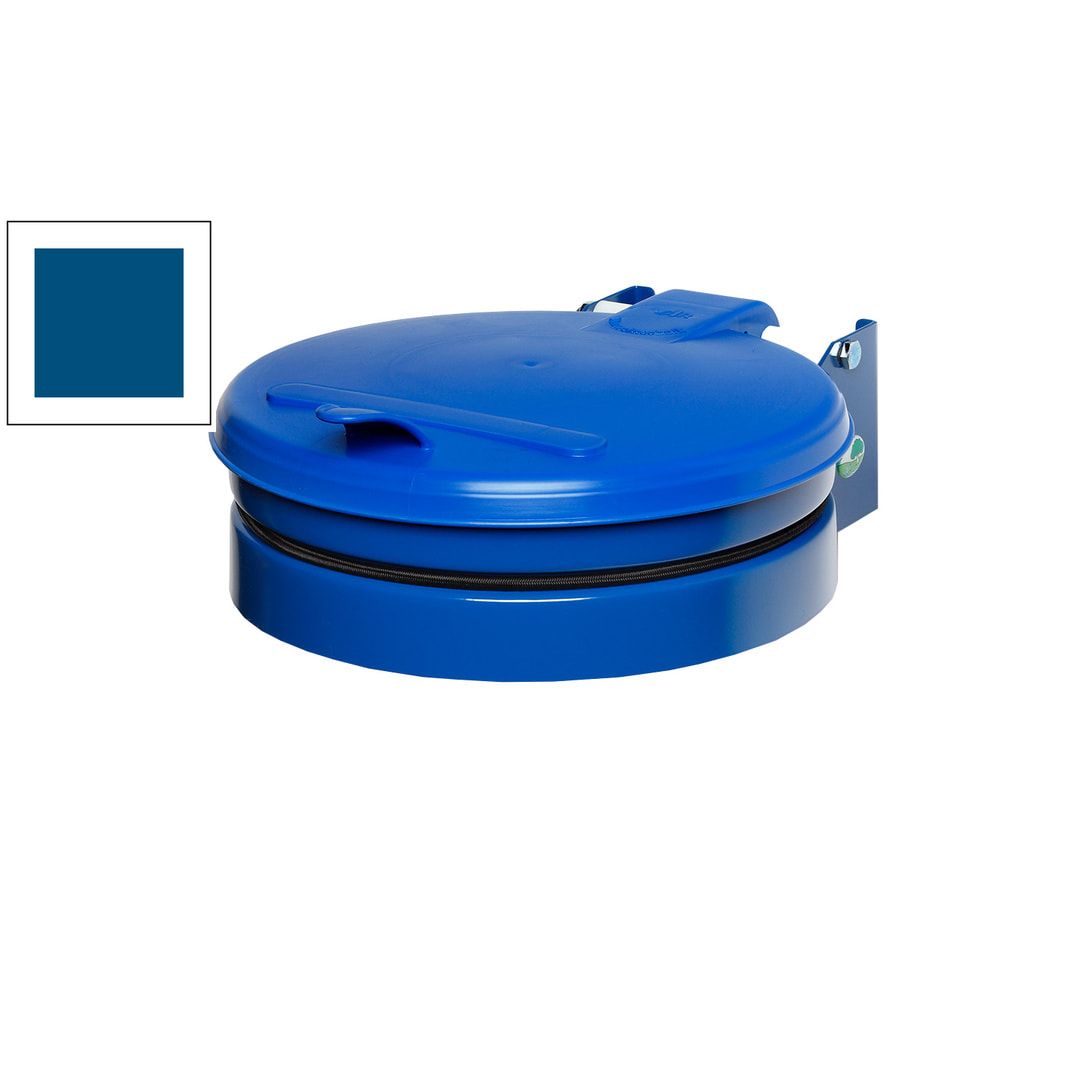 Müllsackhalter - Wandgerät - Stahl - Deckel Kunststoff - für 120 l Säcke - 370 x 465 mm (BxT) - enzianblau