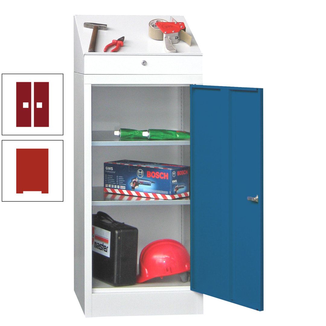 Stehpult mit Schrank - Vollblechtür - Zylinderschloss - 1.270x500x500 mm (HxBxT) - anthrazitgrau