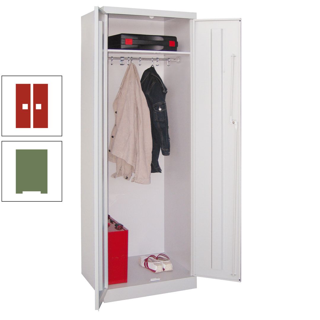 Garderobenschrank - 1 Fachboden - Kleiderstange - 1.800x600x500 mm (HxBxT) - Zylinderschloss - anthrazitgrau