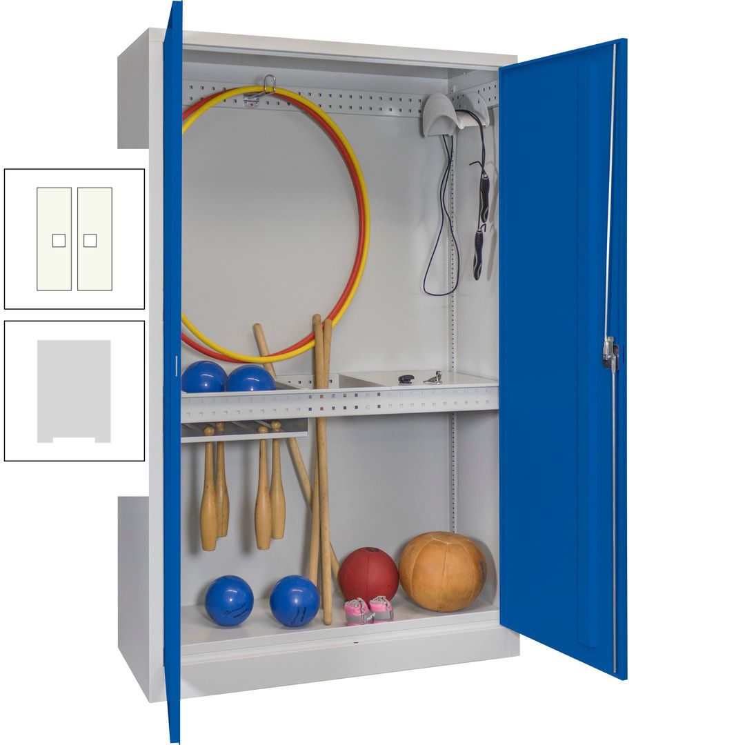 Sportschrank - Vollblechtüren - Variante 3 - 1.950x1.200x500 mm (HxBxT) - anthrazitgrau