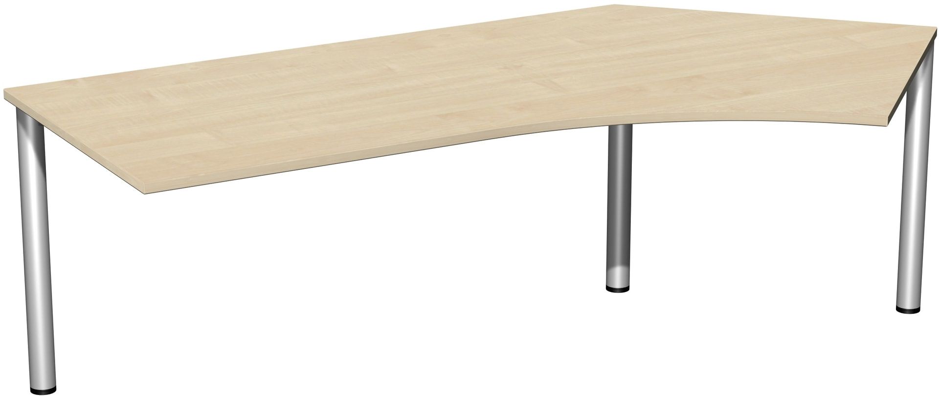 Winkel-Schreibtisch - Winkel rechts - 4-Fuß Flex - 720 x 2.166 x 1.130 mm (HxBxT) - Gestell anthrazit - Ahorn