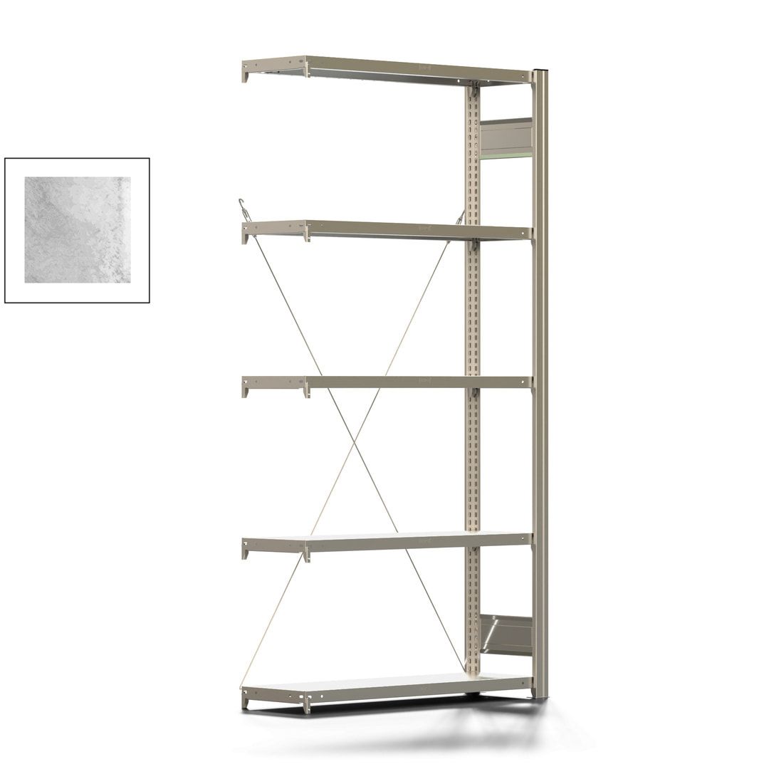 Fachbodenregal mit Tiefenriegel - 150 kg - 2.000 x 1.005 x 300 mm (HxBxT) - Anbauregal - Rahmen enzianblau - Böden verzinkt - BERT