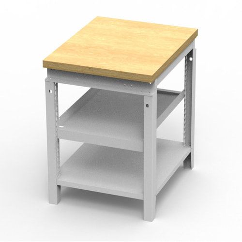 OTTOKIND Werkbank - Arbeitsplatte bündig - 850 x 605 x 750 mm (HxBxT) - 2 Ablageböden - lichtgrau