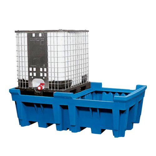 IBC-Station aus Kunststoff - für 1 IBC - PE-Stellfläche - 1.100 l - Traglast 2.000 kg - 965 x 1.430 x 1.430 mm (HxBxT)