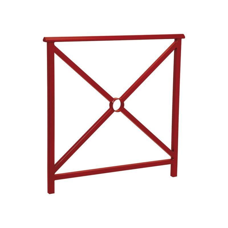 Geländer Kreuz und Kreis - 1.000 x 1.000 mm - abgerundeter Handlauf - Farbe enzianblau - Außengeländer Systemgeländer