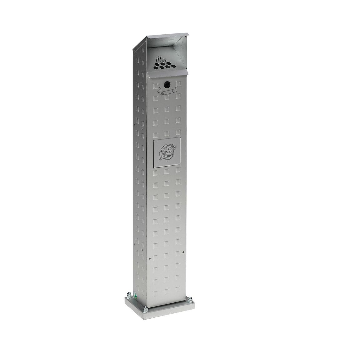 Standascher - Abfallsammler - Volumen 5 l - 1.150 x 180 x 150 mm (HxBxT) - Aluminium, geprägt