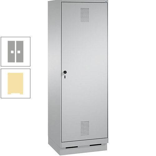 Doppel-Spind, Garderobenschrank, 1 Tür für 2 Abteile a 300 mm, Korpus anthrazitgrau, Türen anthrazitgrau, 1.800 x 600 x 500 mm (HxBxT)