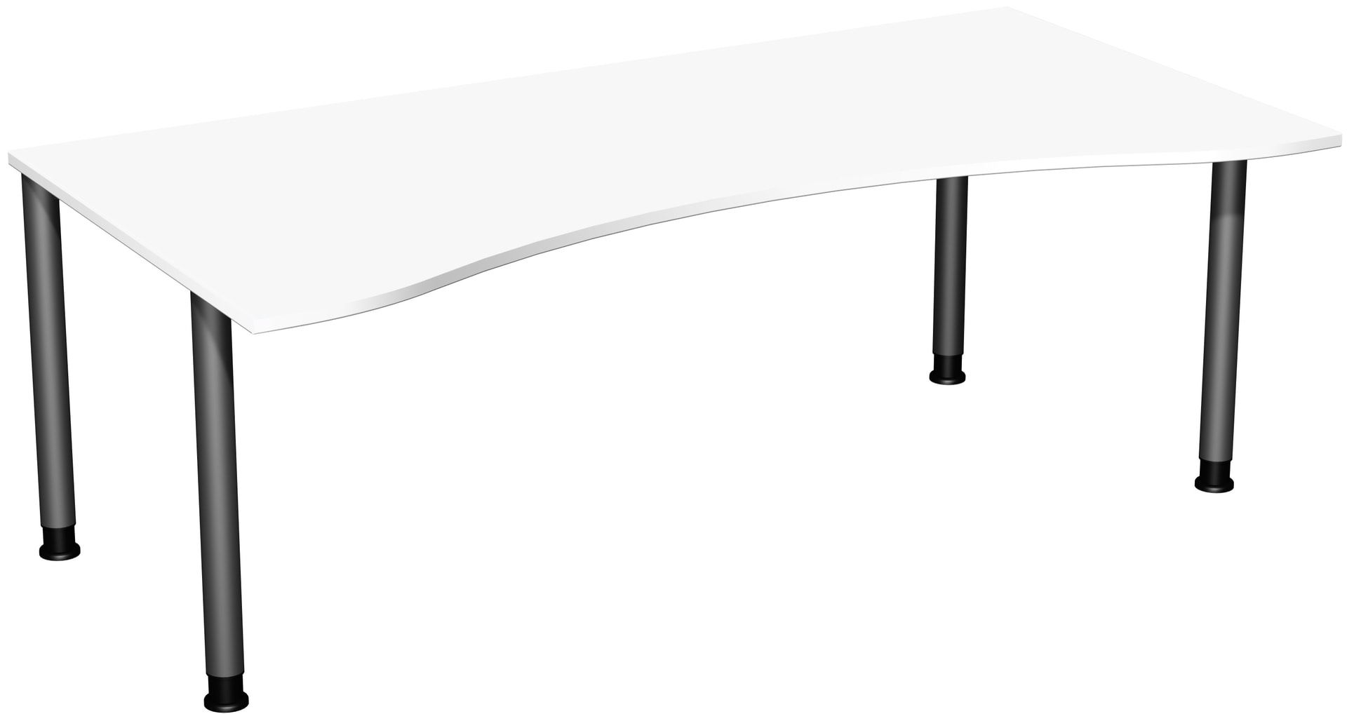 Ergo-Schreibtisch - 4-Fuß Flex - Bürotisch - Höhe 680-800 mm - 1.600 x 1.000 mm (BxT) - Gestell anthrazit - Ahorn