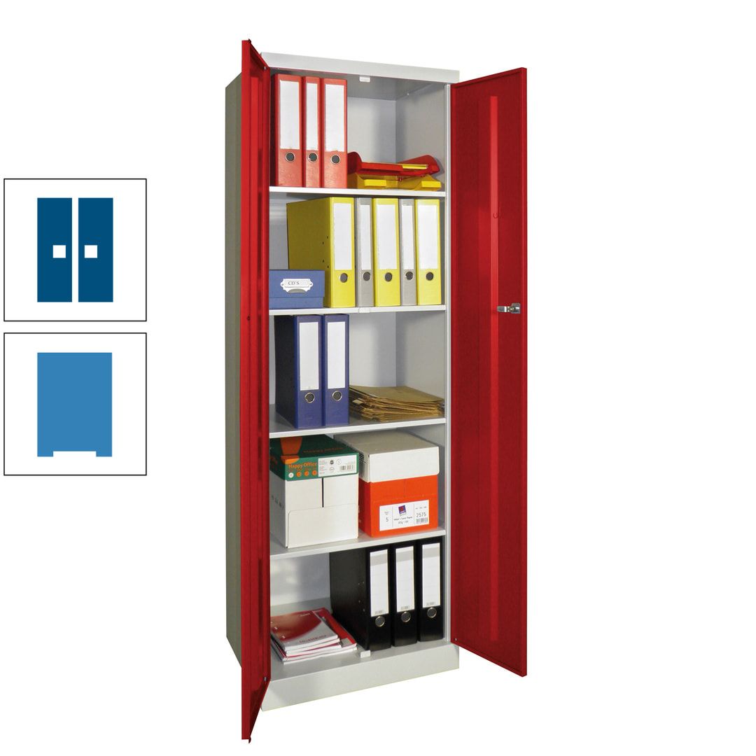 Aktenschrank - Sockel - 4 Böden - 1.800x600x500 mm (HxBxT) - Zylinderschloss - anthrazitgrau