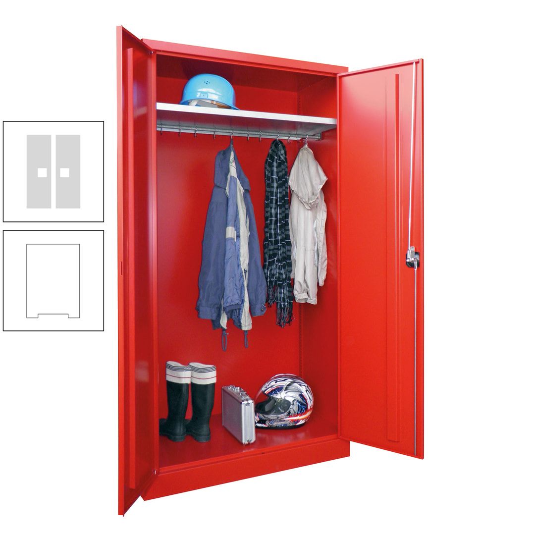 Garderobenschrank - 1.950x1.000x500 mm (HxBxT) - Hutboden, pulverbeschichtet - anthrazitgrau