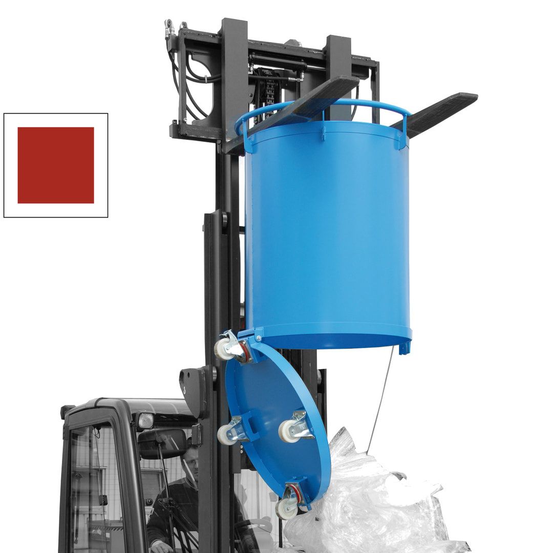 Rundbehälter - 300 l Volumen - Traglast 500 kg - Bodenentleerung - feuerrot