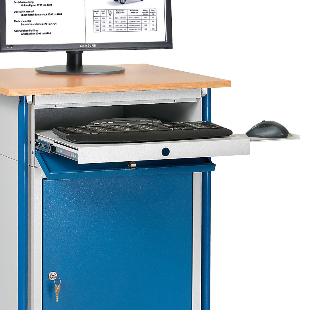 Fetra - Rollpult - Tragkraft 150 kg - (HxBxT) 1.110 x 650 x 650 mm - Schrank - Tastaturauszug