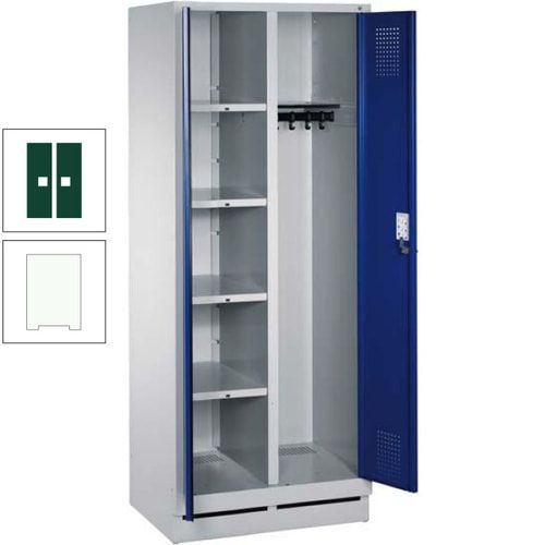 Mehrzweckschrank, Doppeltüren, Füße, 2 Abteile a 300 mm, Korpus anthrazitgrau, Tür anthrazitgrau, 1.800 x 600 x 500 mm (HxBxT)