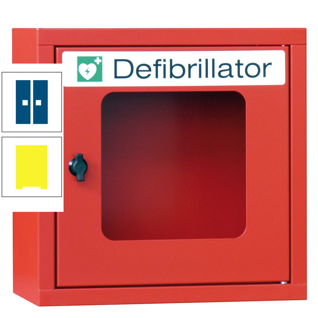 Defibrillatorenschrank - 400 x 400 x 200 mm (HxBxT) - Sichtfenster - anthrazitgrau