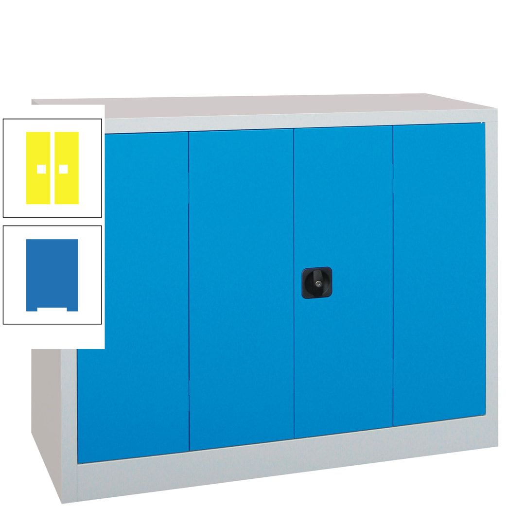Falttürenschrank - 1.000x1.200x400 mm (HxBxT) - 2 Einlegeböden, gepulvert - Zylinderschloss - anthrazitgrau