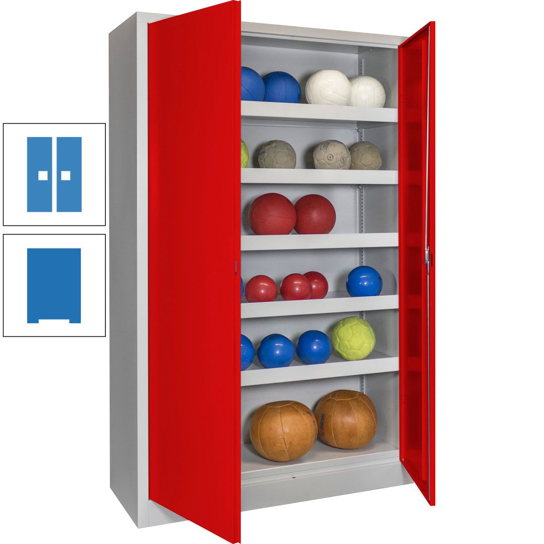 Ballschrank - Vollblechtüren - 5 Böden - 1.950x1.200x500 mm (HxBxT) - anthrazitgrau