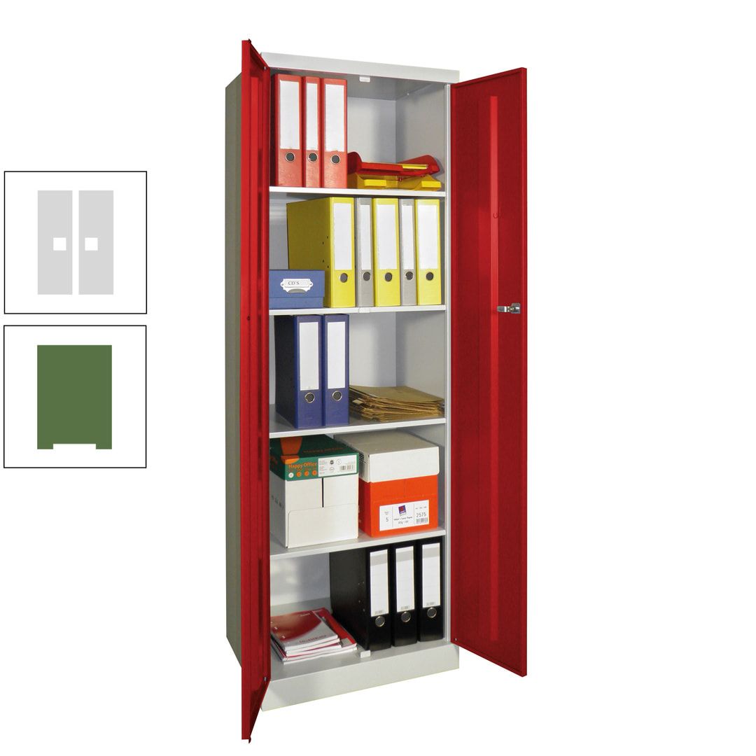Aktenschrank - Sockel - 4 Böden - 1.800x600x500 mm (HxBxT) - Zylinderschloss - anthrazitgrau