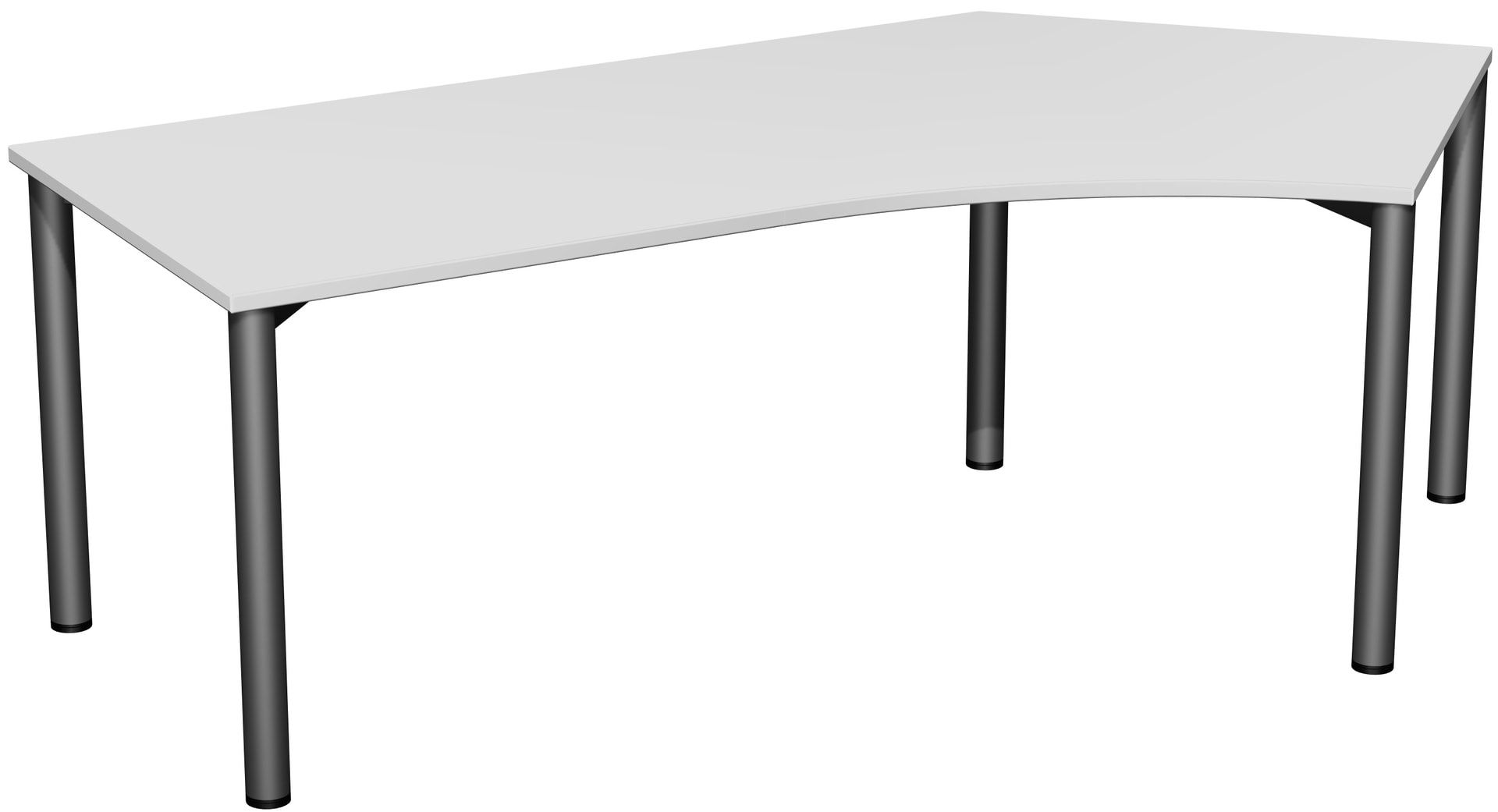 Winkel-Schreibtisch - Winkel rechts - 4-Fuß Flex - 720 x 2.166 x 1.130 mm (HxBxT) - Gestell anthrazit - Ahorn