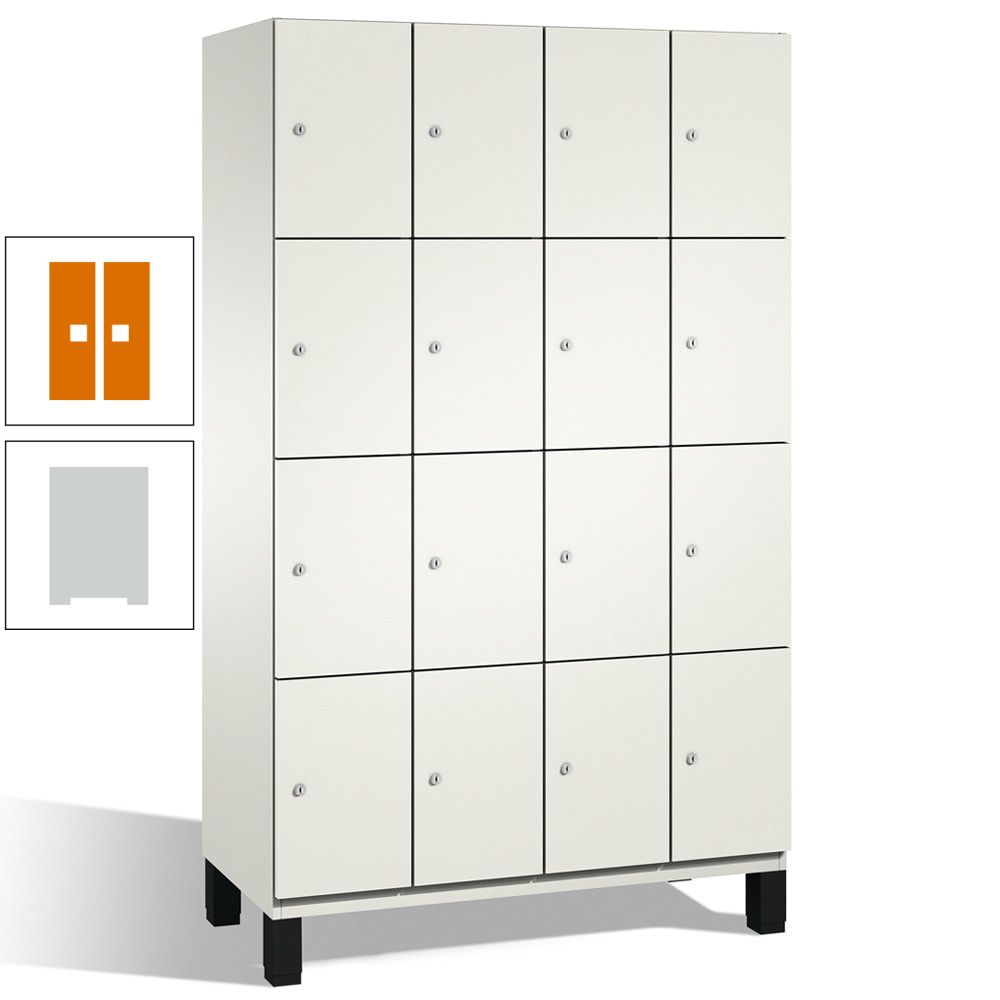Fächerschrank, Stahlschrank, 16 Fächer, Türöffnungsbegrenzer, mit Füßen, Korpus lichtgrau, Tür anthrazitgrau, 1.980 x 1.200 x 525 mm (HxBxT)
