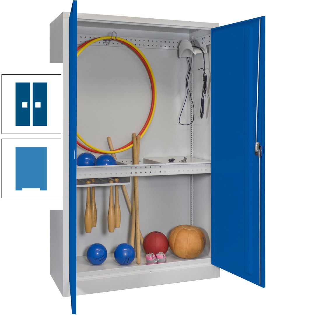 Sportschrank - Vollblechtüren - Variante 3 - 1.950x1.200x500 mm (HxBxT) - anthrazitgrau