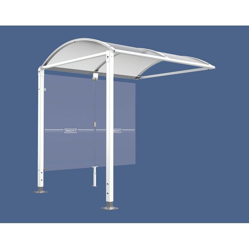 Fahrradunterstand, Fahrradüberdachung, Erweiterung, ESG, 2.635 x 2.500 x 2.090 mm (HxBxT), Bodenplatten, höhenverstellbar, Farbe enzianblau
