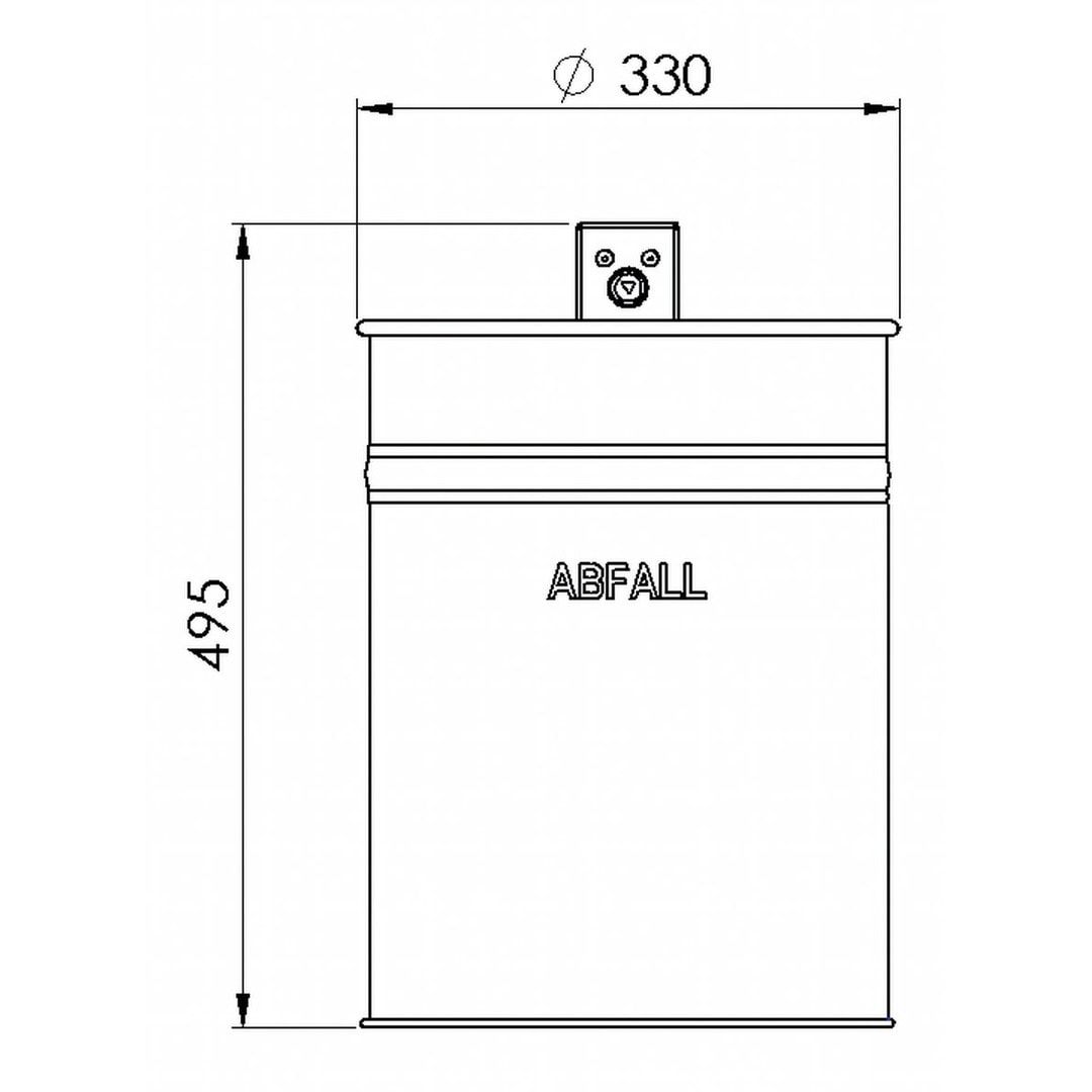 Abfallbehälter, Papierkorb, Mülleimer mit Prägung, 430 mm Höhe, 330 mm Durchmesser, 35 l Volumen, Wand- oder Pfostenmontage, anthrazitgrau