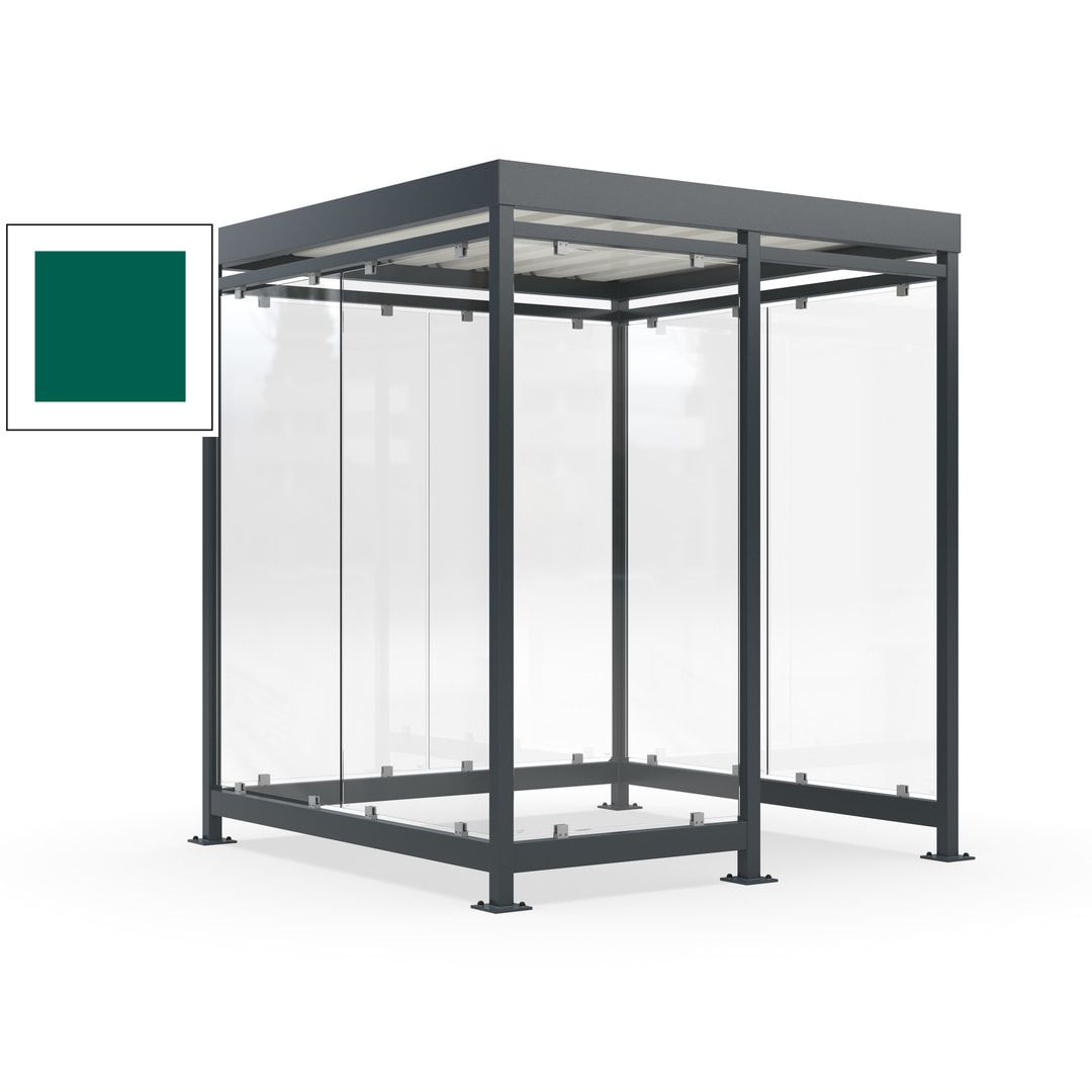 Raucherunterstand, Bushaltestelle, 7 Wände, 6-7 Personen, 2.510 x 2.165 x 2.165 mm (HxBxT), Farbe Achatgrau