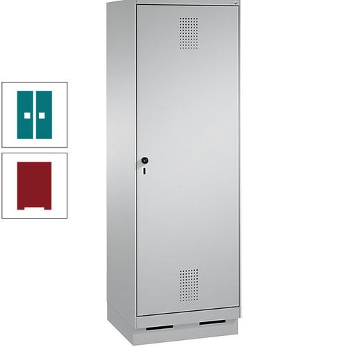 Doppel-Spind, Garderobenschrank, 1 Tür für 2 Abteile a 300 mm, Korpus anthrazitgrau, Türen anthrazitgrau, 1.800 x 600 x 500 mm (HxBxT)