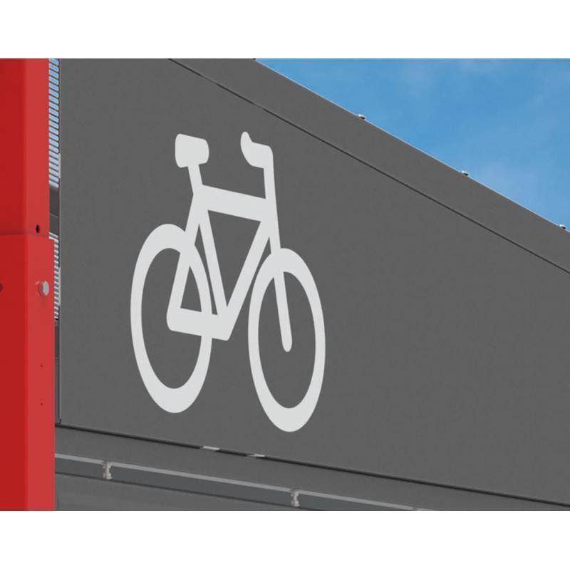 Erweiterung für Fahrradüberdachung, Unterstand, 6 Plätze, feuerverzinkt, 2.880 x 2.500 x 2.434 mm (HxBxT), enzianblau (RAL 5010)