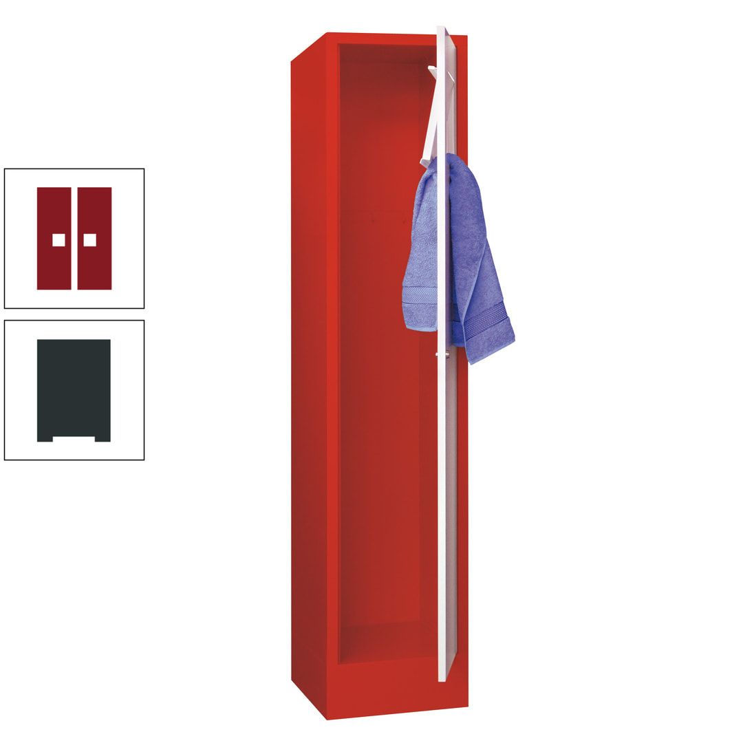 Wäschesammelschrank - 1.850 x 400 x 500 mm (HxBxT) - Sockel - Drehriegel - anthrazitgrau
