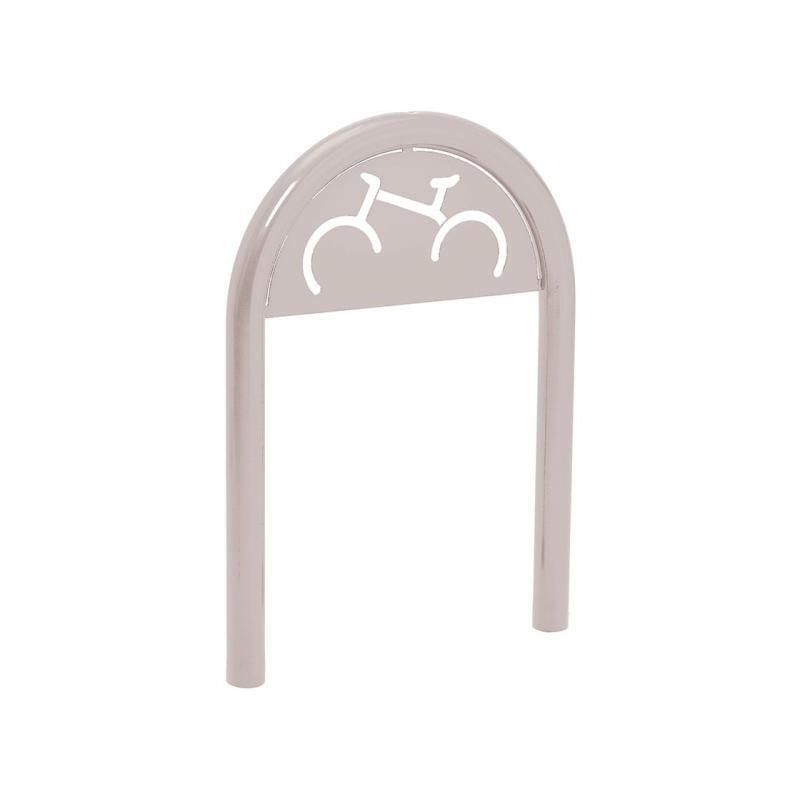 Fahrradbügel - Fahrradständer - mit Beschilderung - Einbetonierung - Stahl - Büroklammerform - 1.000 x 625 mm (HxB) - enzianblau