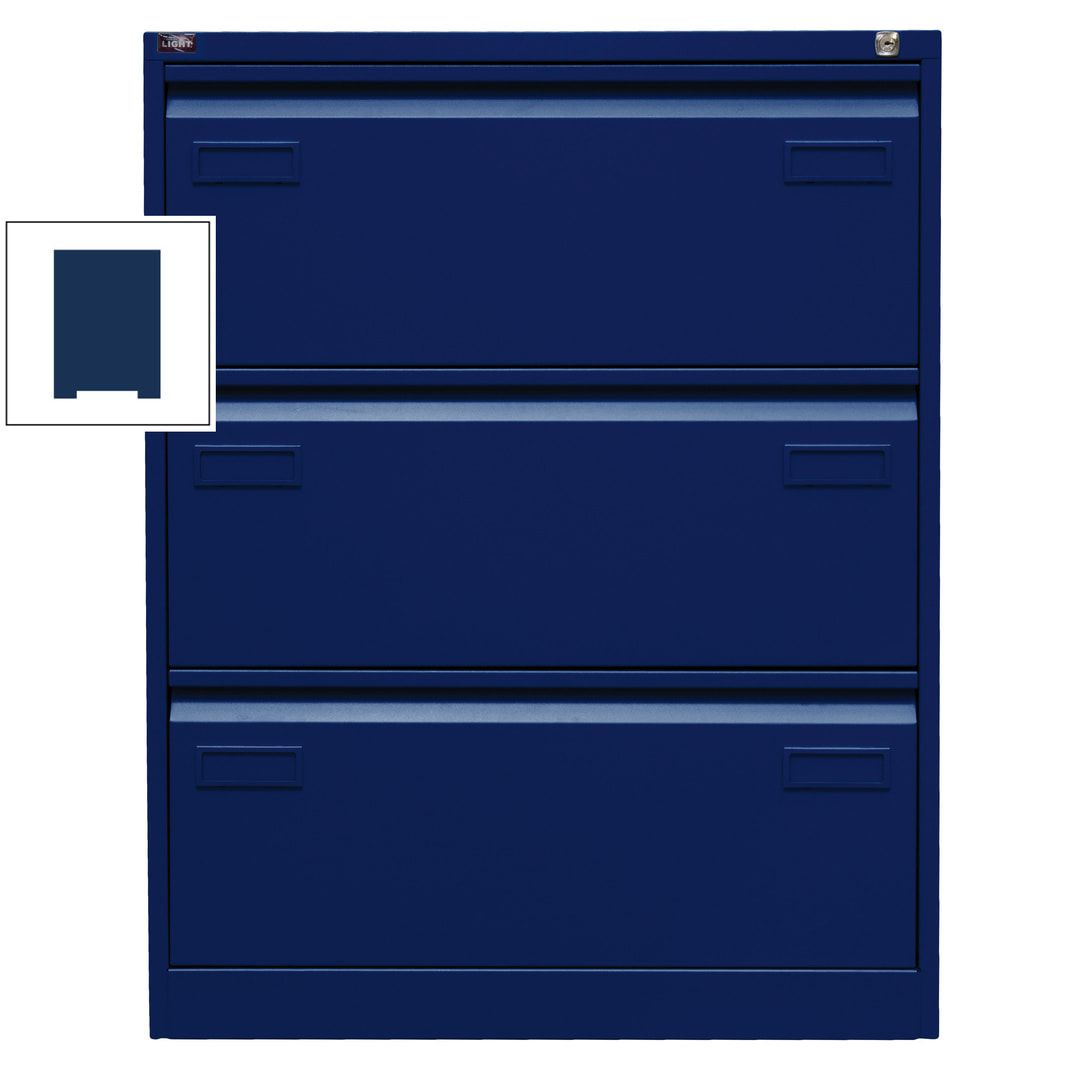 Bisley Light Hängeregistraturschrank - 2 Schubladen - doppelbahnig - Farbe blau