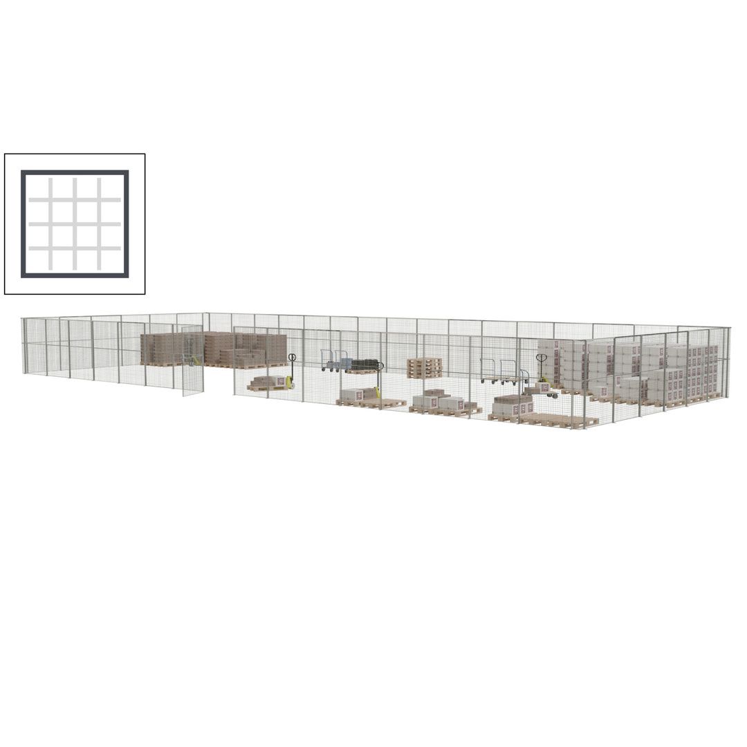 Maschinen Schutzgitter - Hallentrennwand - Sicherheitszaun - Tür - 66 m - 2.200 x 24.400 x 9.400 mm (HxBxT) - enzianblau