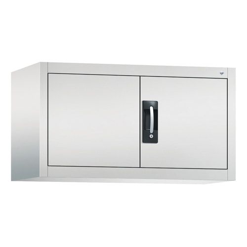 C+P Aufsatzschrank mit Flügeltüren, abschließbar, 1 Fachboden, Korpusfarbe lichtgrau, Frontfarbe enzianblau, 790 x 1.200 x 400 mm (HxBxT)