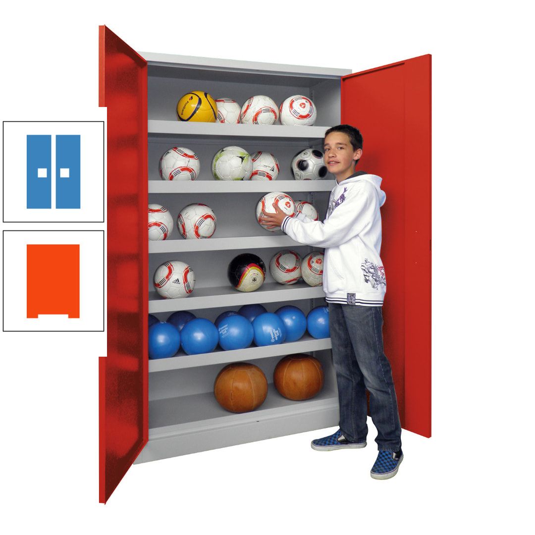 Ballschrank - Vollblechtüren - 5 Böden - 1.950x1.500x500 mm (HxBxT) - anthrazitgrau