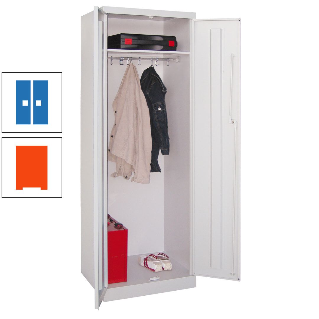 Garderobenschrank - 1 Fachboden - Kleiderstange - 1.800x600x500 mm (HxBxT) - Zylinderschloss - anthrazitgrau