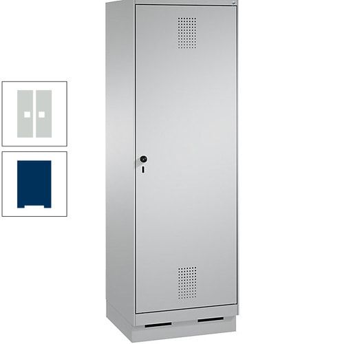Doppel-Spind, Garderobenschrank, 1 Tür für 2 Abteile a 300 mm, Korpus anthrazitgrau, Türen anthrazitgrau, 1.800 x 600 x 500 mm (HxBxT)