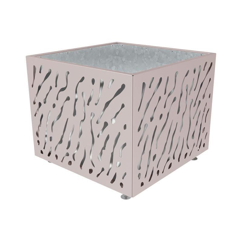 Pflanzbehälter, Stahlblech fvz, einfarbig, innen feuerverzinkt mit Verladungsgriffen, verstellbare Füße, 870 x 990 x 990 mm (HxBxT), enzianblau