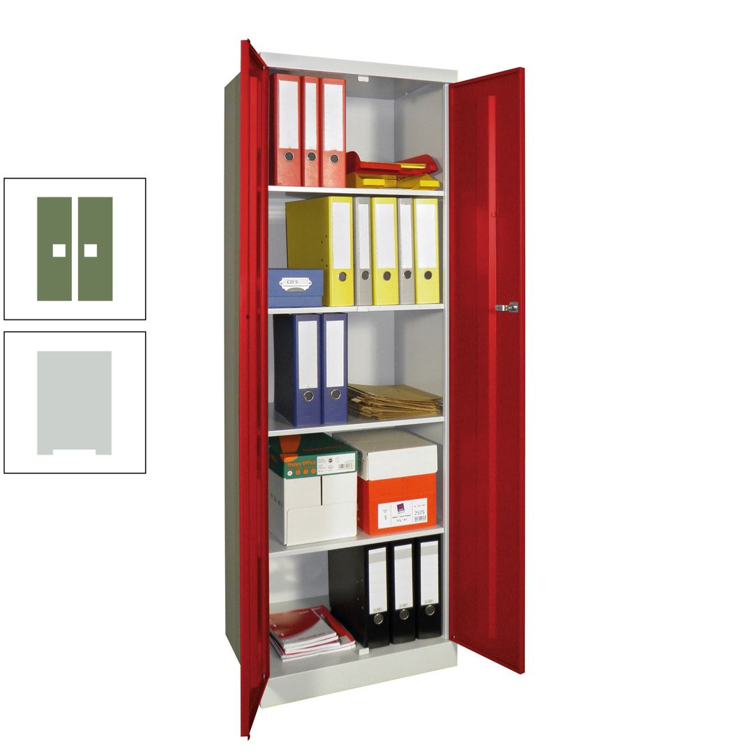 Aktenschrank - Sockel - 4 Böden - 1.800x600x500 mm (HxBxT) - Zylinderschloss - anthrazitgrau