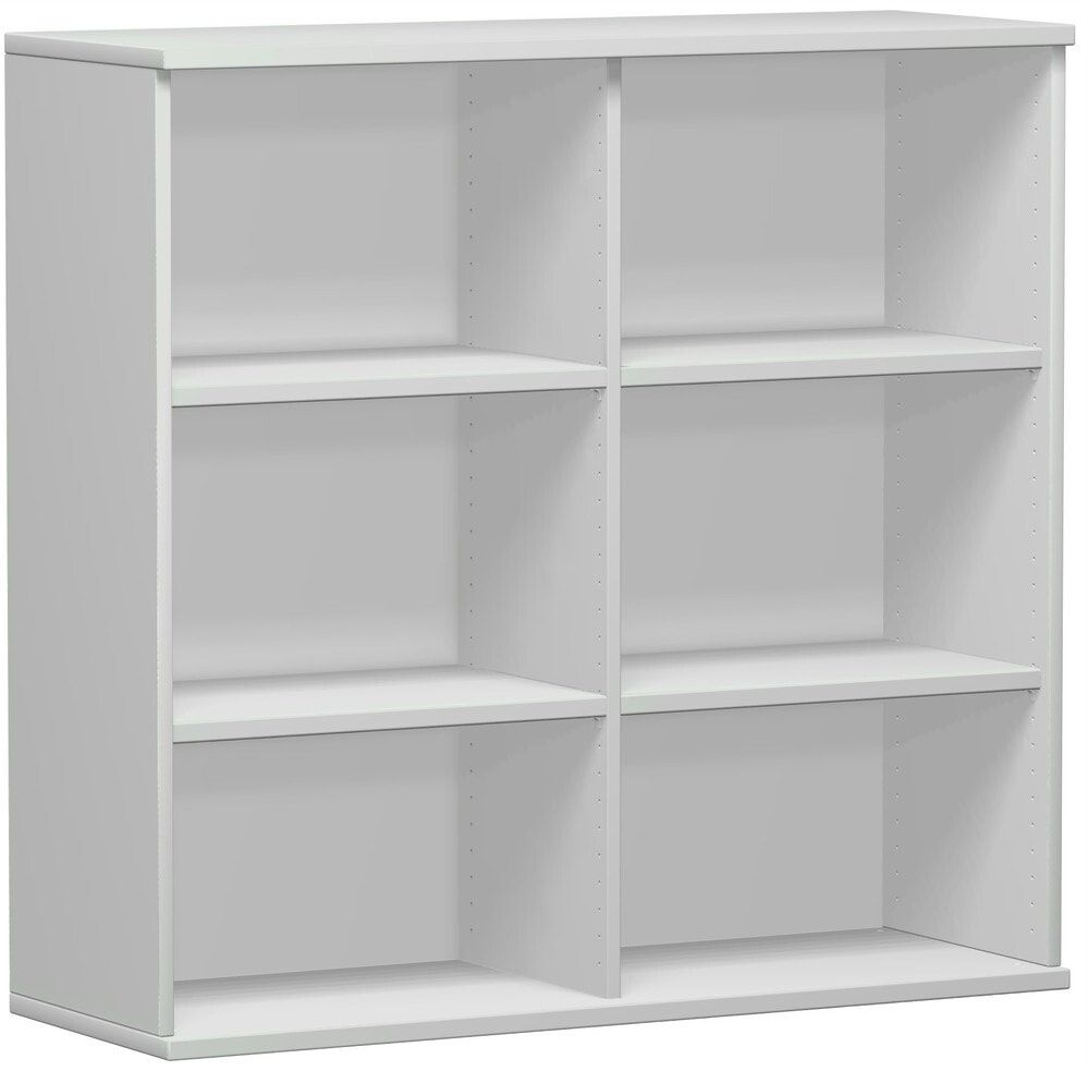 Büroregal, Metallsockel/Standfüße, 2 Einlegeböden, modular, Dreischicht-Feinspan, Einlegeboden, 1.152 x 1.000 x 425 mm (HxBxT), Dekor Ahorn