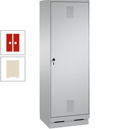 Doppel-Spind, Garderobenschrank, 1 Tür für 2 Abteile a 300 mm, Korpus anthrazitgrau, Türen anthrazitgrau, 1.800 x 600 x 500 mm (HxBxT)