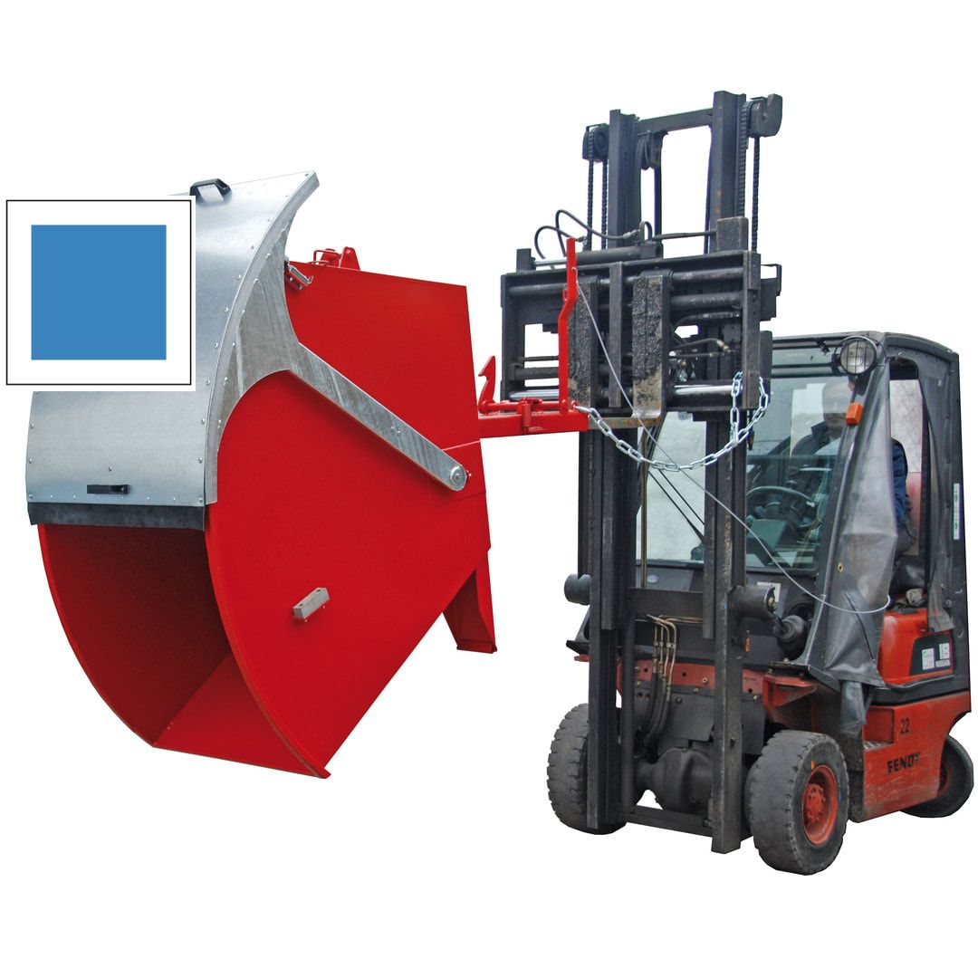 BAUER Kippbehälter mit Runddeckel - 1000 l Volumen - 1500 kg - Sammelbehälter - feuerrot