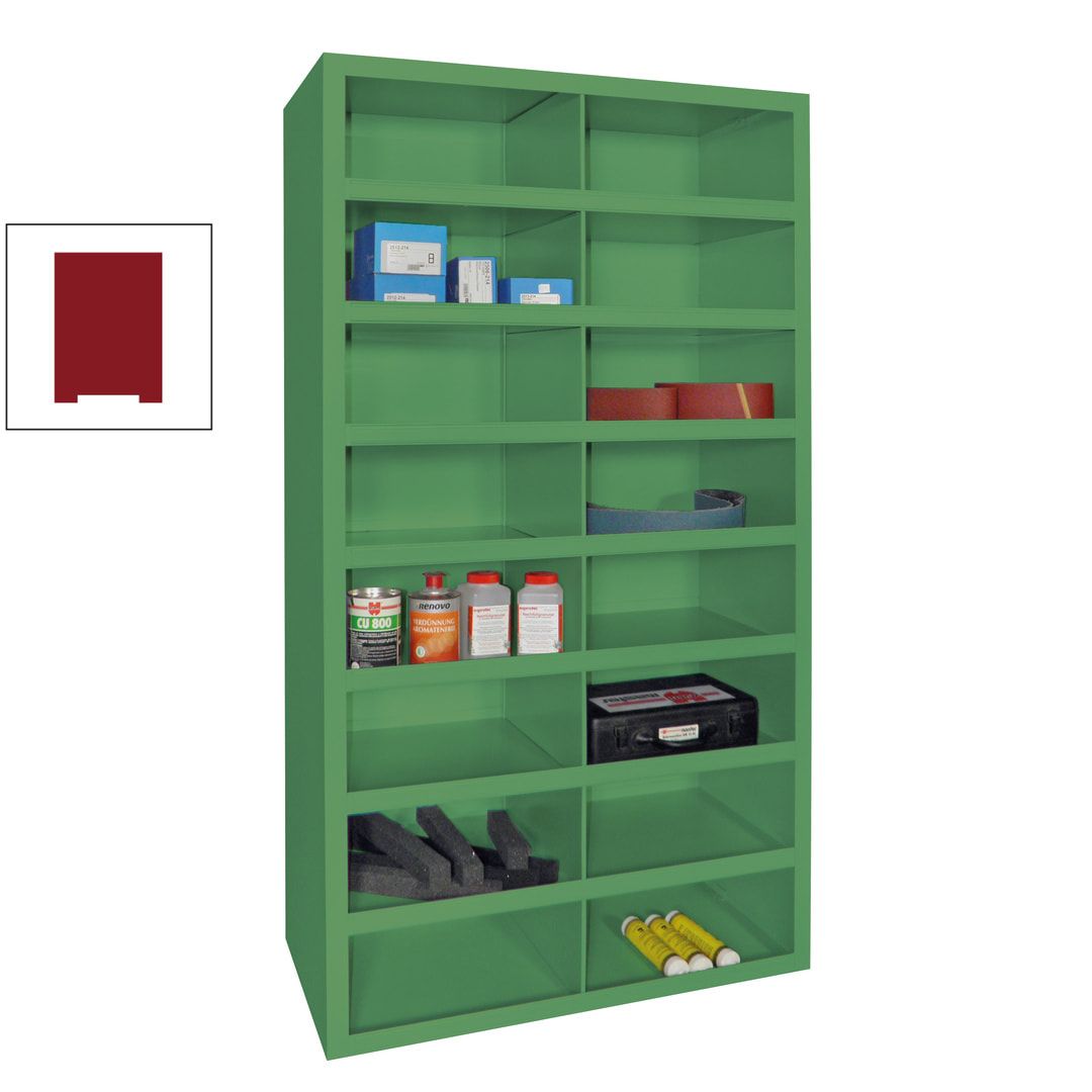 Fächerregal - Sortierstation - Ordnungsregal - 16 Fächer - Materialschrank - 1.800 x 1.000 x 500 mm (HxBxT) - Farbe anthrazitgrau