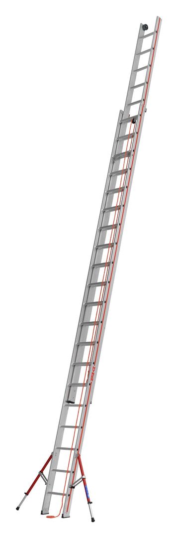 Aluminium-Seilzugleiter - zweiteilig - 10.350 x 1.400 mm (LxB) - Ausleger - Klappfüße - Aluleiter Hymer