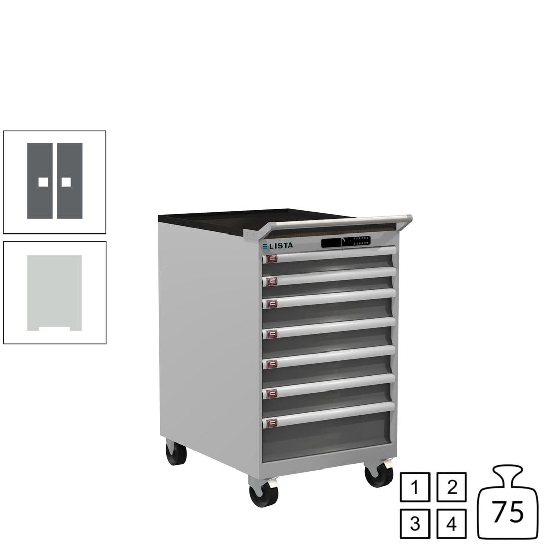 Lista Schubladenschrank - 14.373.010 - 990 x 564 x 725 mm (HxBxT) - 7 Schubladen - 75 kg - Key Lock - lichtblau (RAL 5012)