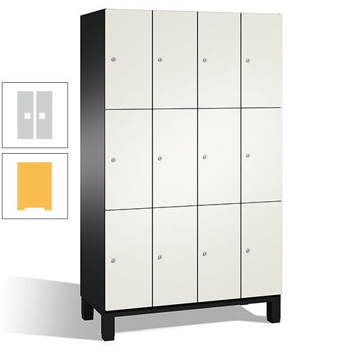 Fächerschrank, Stahlschrank, 12 Fächer, Türöffnungsbegrenzer, mit Füßen, Korpus lichtgrau, Tür anthrazitgrau, 1.980 x 1.200 x 525 mm (HxBxT)