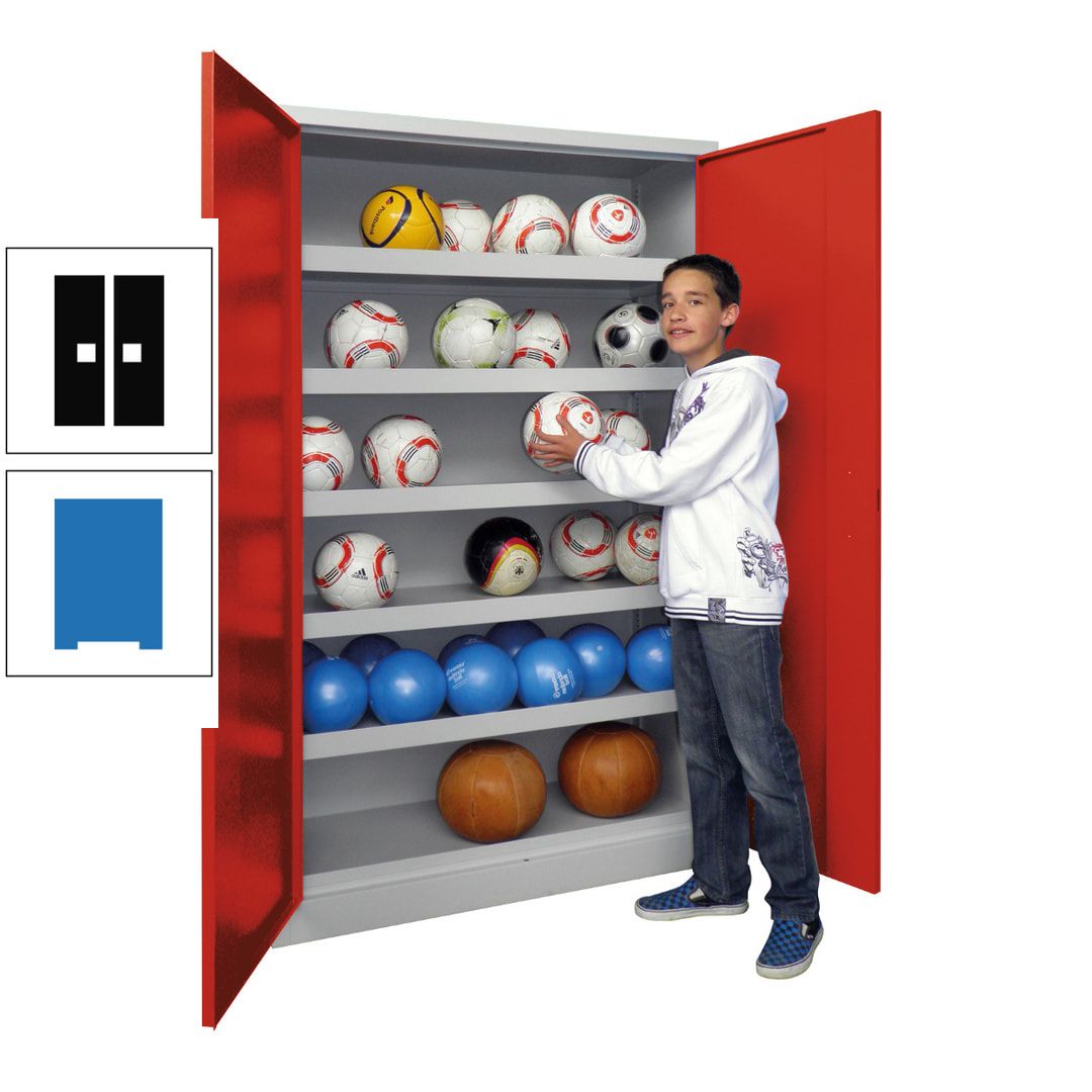 Ballschrank - Vollblechtüren - 5 Böden - 1.950x1.500x500 mm (HxBxT) - anthrazitgrau