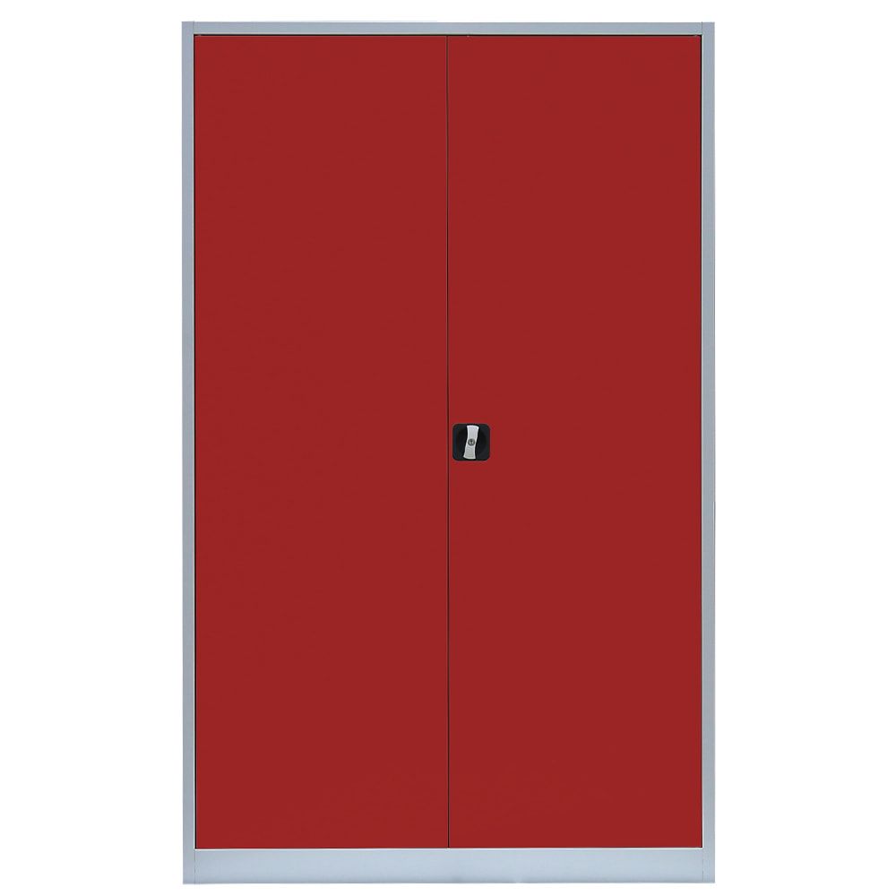 Aktenschrank, Büroschrank, abschließbar, Flügeltüren, 4 Fachböden, 1.950 x 1.200 x 600 mm (HxBxT), Stahl, Korpus und Türen in lichtgrau